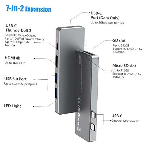 Hub USB 7 en 2 multifuncional proporciona salida de vídeo HDMI 4K