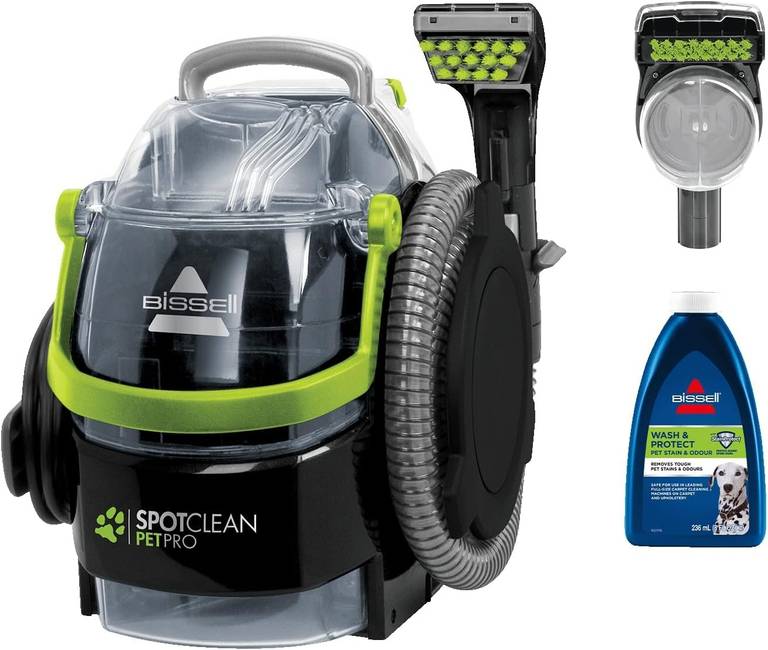 Lava-Aspiradora Portátil BISSELL SpotClean Pet Pro y tejidos (Motor 750W, Doble Tanque, Boquillas Especiales Mascotas, Manguera 1.5m)