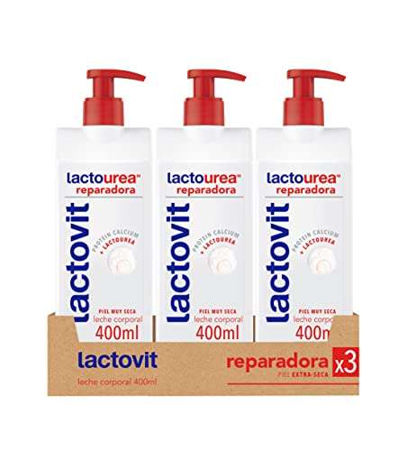 PACK 3 Lactovit - Leche Corporal Reparadora Lactourea con Protein Calcium, para Pieles Secas y Extra Secas