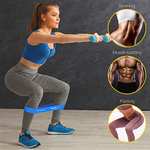 Set de 5 Cintas Elásticas Fitness y Musculación de Látex con Guía de Ejercicios y Bolsa Almacenamiento