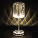 EURO MARKETING MANUFACTURING Crystal Lámpara LED de mesa con control táctil,