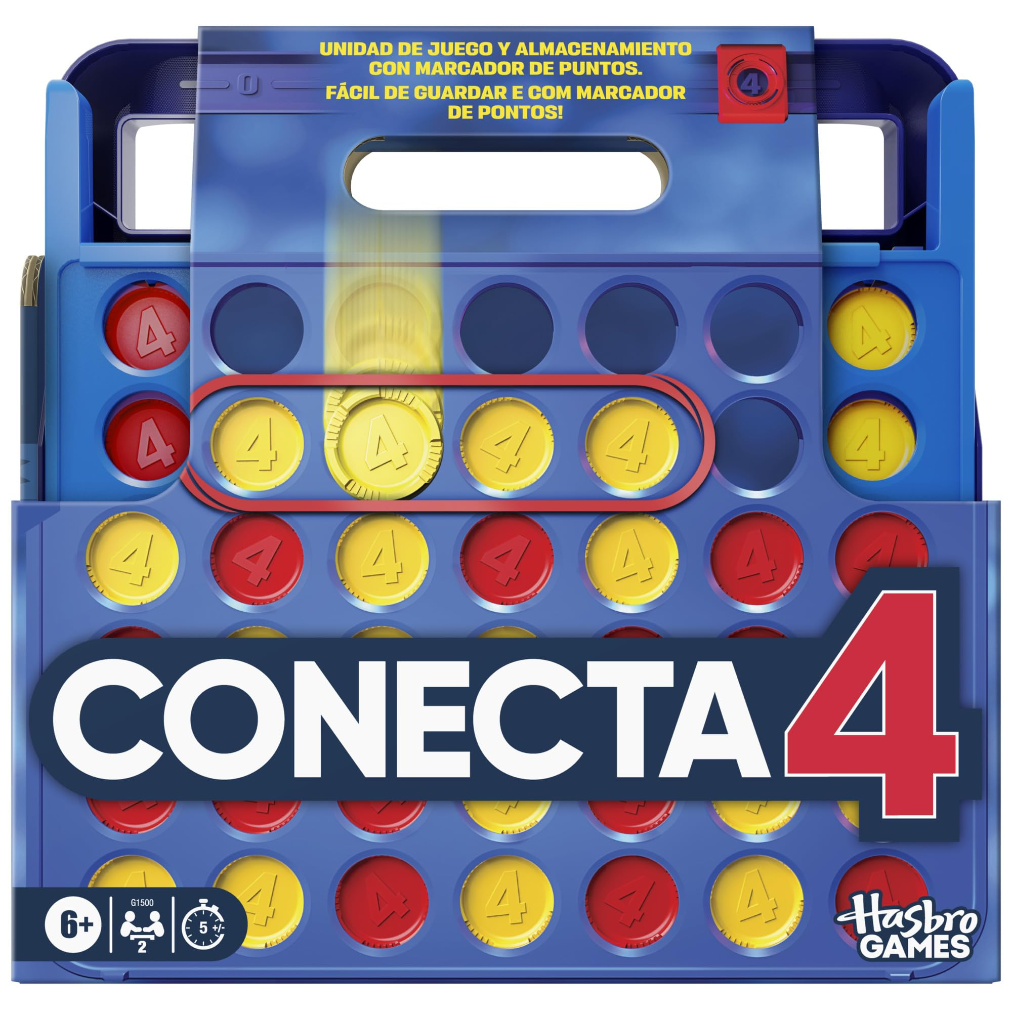 Juego de Mesa Conecta 4 Hasbro Gaming (Estuche Todo en Uno | Marcador de Puntos | 2ª Unidad al -50% - 9,74€ unidad comprando 2)