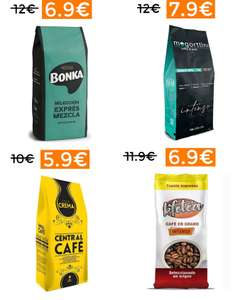 Cafe en grano VARIAS PRIMERAS MARCAS de 4,95€ a 6.95€ el kilo