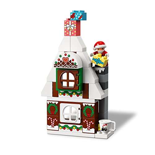 LEGO 10976 Duplo Casa de Pan de Jengibre de Papá Noel, Juguete con Ladrillos, Figuras y Osito de Peluche