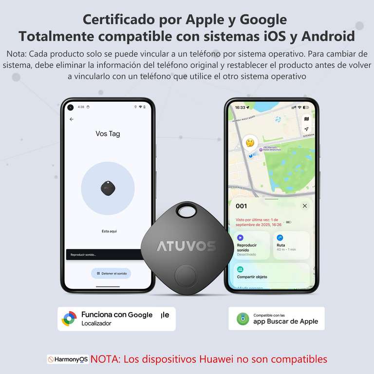 Tag Rastreador Android E Ios ATUVOS Tag Pro: Rastreador Bluetooth para Android & iOS, 35,99 ...
