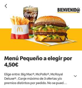 Menú Big Mac + bebida + patatas x 4.5€