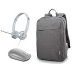 Lenovo Smarter Learning Portability Bundle Kit Pack Auriculares Ratón Mochila para Portátiles
