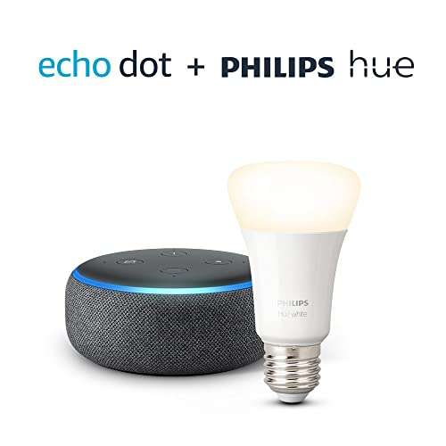 Echo Dot (3.ª generación),+ Philips Hue White (1 o 2 bombillas)