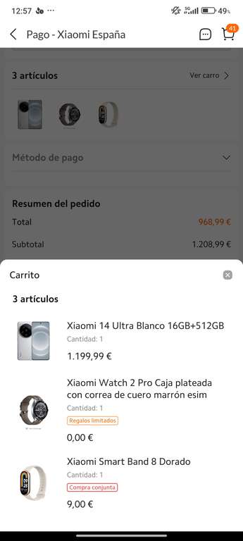 Xiaomi 14 Ultra (16gb 512gb) + Xiaomi Watch 2 Pro esim + Xiaomi Band 8. ESTUDIANTES. (Con mi points 775€)