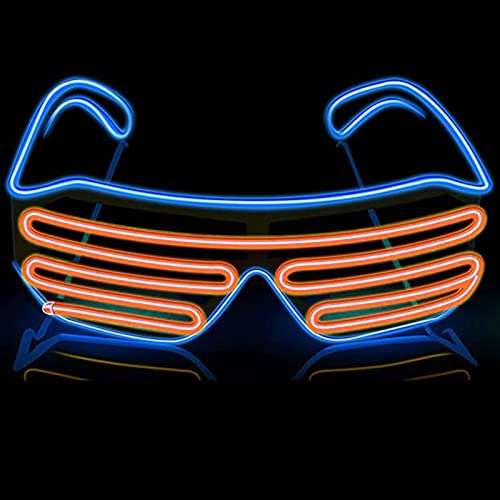 Gafas LED con 3 Modos de Flash (color azul-naranja) [rosa-azul mismo precio en descripción]
