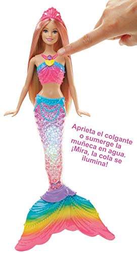 Barbie Dreamtopia, muñeca Sirena Luces de Arcoíris