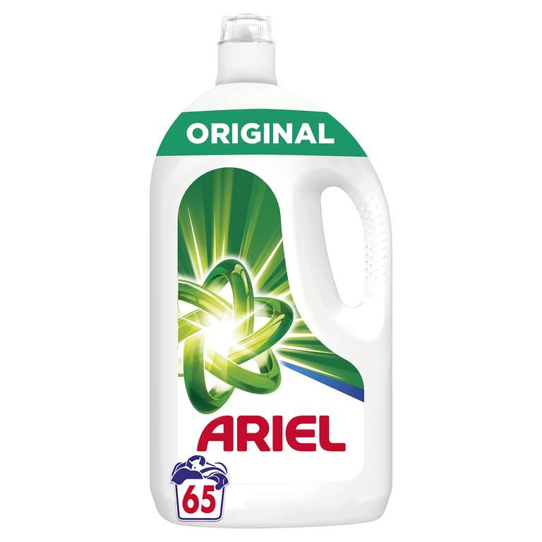 2x Ariel Original Detergente Lavadora Liquido, 65 Lavados, Jabon Con Mayor Eficacia en la Limpieza Ropa en Frio y Accion Antiolor