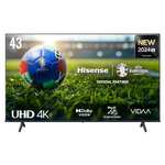 Hisense 43A6N - UHD 4K,VIDAA Smart TV, 43 Pulgadas, Dolby Vision, Modo Juego Plus, DTS Virtual X, Control Voz, Control de Volumen (2024)