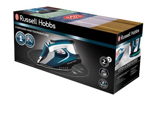 Russell Hobbs Plancha de vapor Russell Hobbs Cordless One Temperature inalámbrica y con una sola temperatura para todo tipo de tejidos