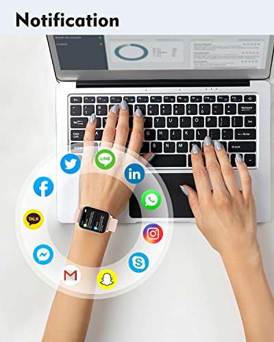 Cloudpoem Smartwatch,Reloj Inteligente Mujer Impermeable IP68