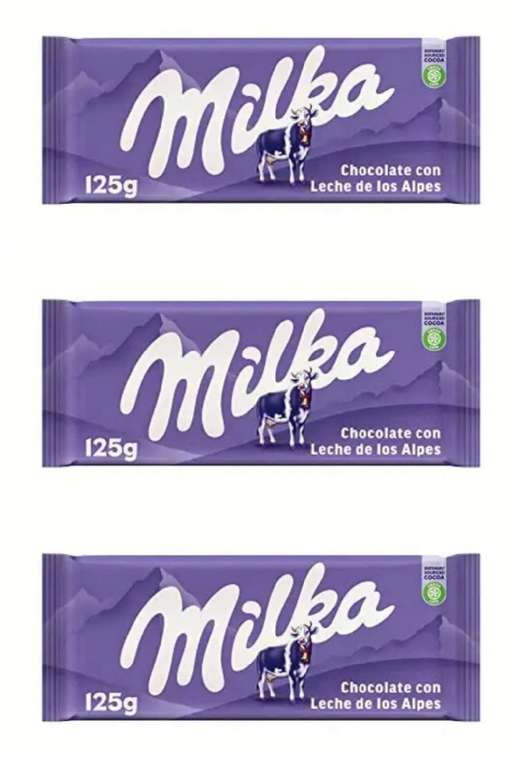 3x Milka Tableta de Chocolate con Leche de los Alpes 125g. 0'80€/ud