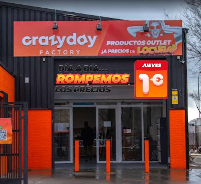 Crazy Day Factory Outlet con precios fijos cada día de la semana. Jueves todo a 1€ (Madrid)