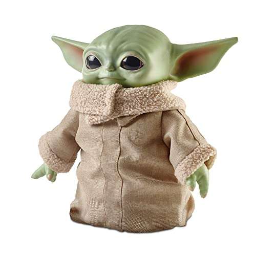 Star Wars Peluche de Baby Yoda de El Mandaloriano, Cuerpo Blando y Base Robusta, 28 cm,