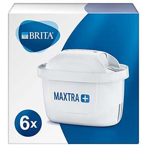 BRITA MAXTRA+ Pack 6 cartuchos de filtro de agua, compatible con jarras filtrantes BRITA que reducen la cal, el cloro y otras sustancias