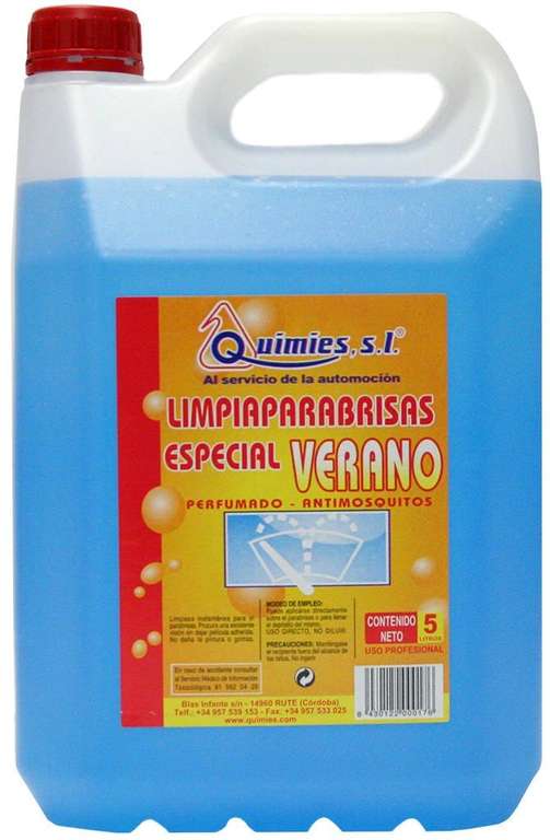 Líquido Limpiaparabrisas de Verano 5L - Marca Proguisur, Color Azul