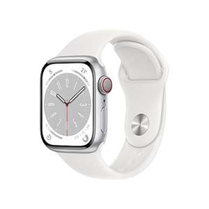 Apple Watch Series 8 (GPS + Cellular) - Caja de Aluminio en Plata de 41 mm - Correa Deportiva Blanca