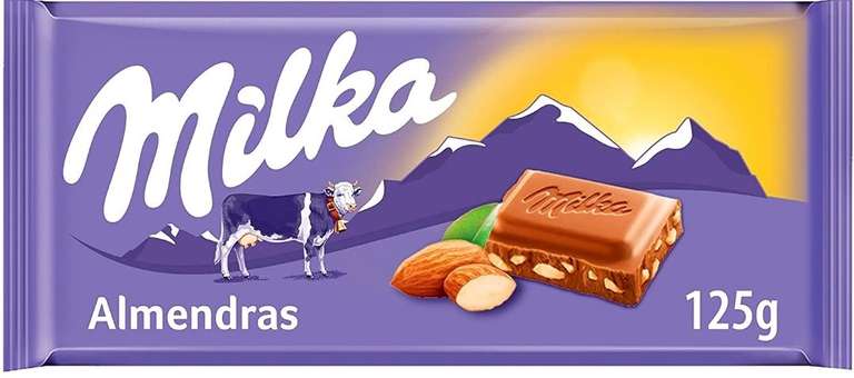 Milka Chocolate con Leche y Almendras Troceadas, 125g (Cantidad mínima 3)