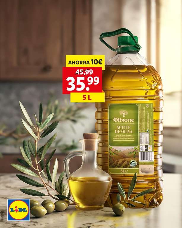 Ahorra 10€ con esta botella de 5 litros de aceite de oliva intenso Olison solo HOY (lidl)