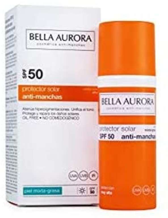 Bella Aurora Protector Solar 50 Facial Anti-Manchas Piel Mixta Grasa, 50 ml Compra mínima 3