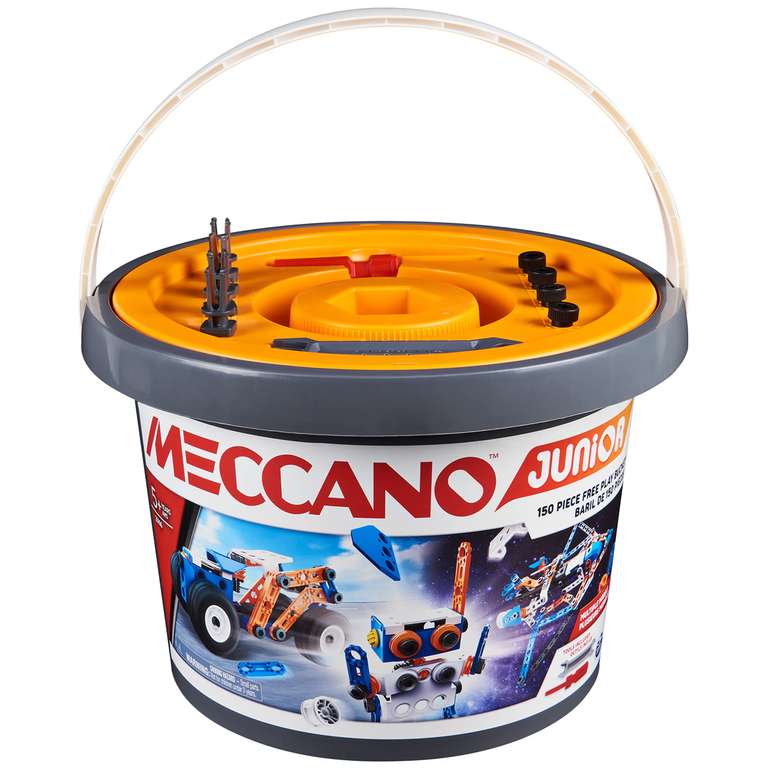 MECCANO Junior - Cubo 150 Piezas - Kit de construcción de Modelo Steam de 150 Piezas para Juego Libre - 6055102