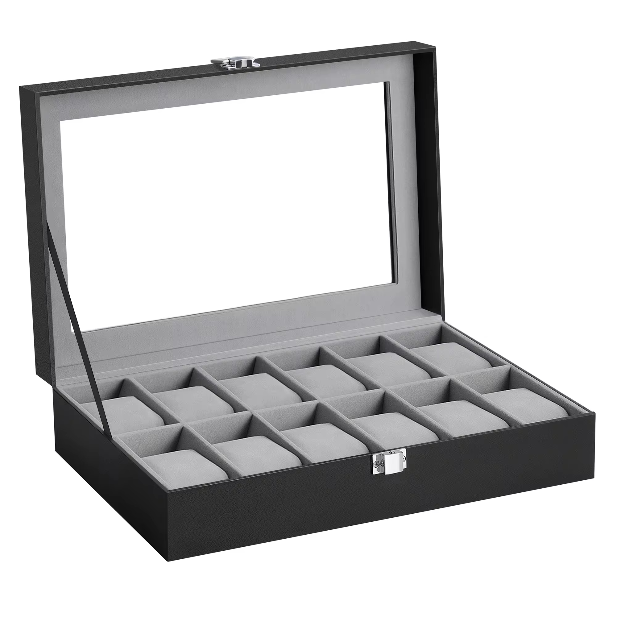 SONGMICS Caja de Relojes con 12 Compartimentos