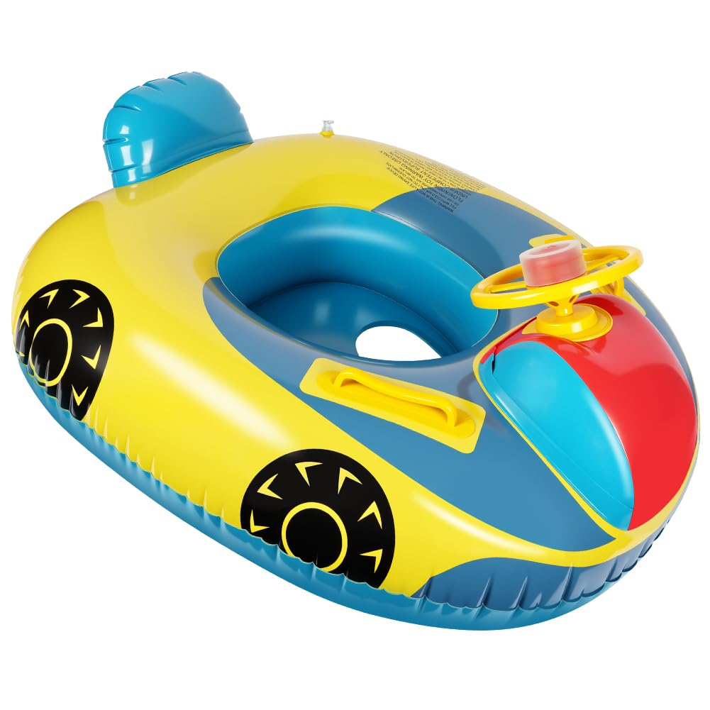 Flotador Bebe, Flotador de Piscina para bebé Inflable con Volante, Anillo de Natación para bebé con Asiento