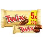 Twix: Combinación perfecta de galleta, caramelo y chocolate - Doble placer en Multipack (5 x 50g)