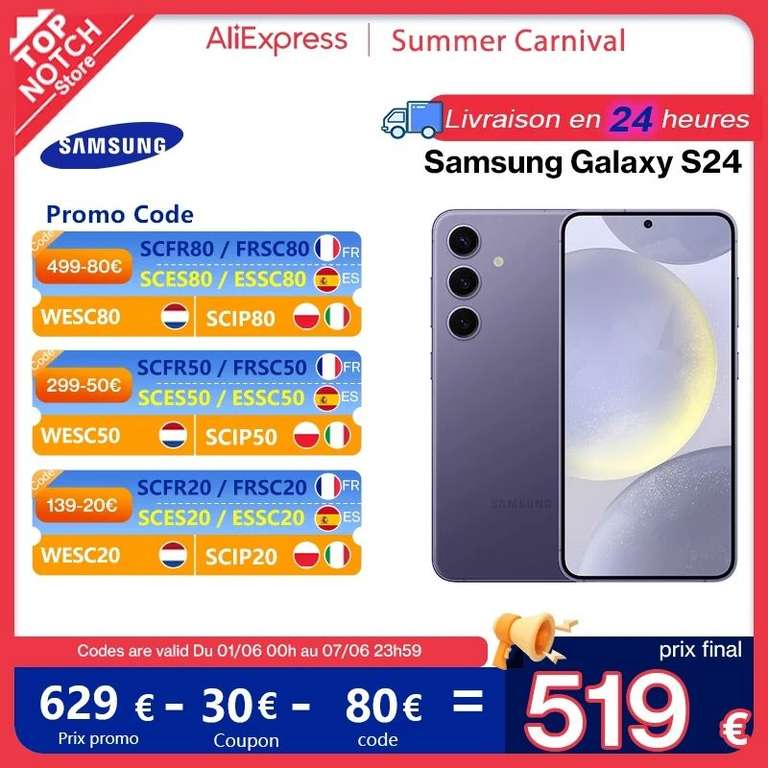 Samsung Galaxy S24 8GB/256GB, Snapdragon 8 Gen 3