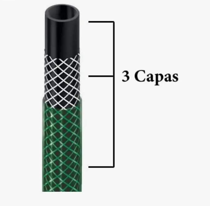 Manguera de Agua de Jardín 1/2" Pulgadas(12mm) 10m con Conexión y Boquillas para Riego Reforzada 3 Capas -Presión de rotura de 20 bar