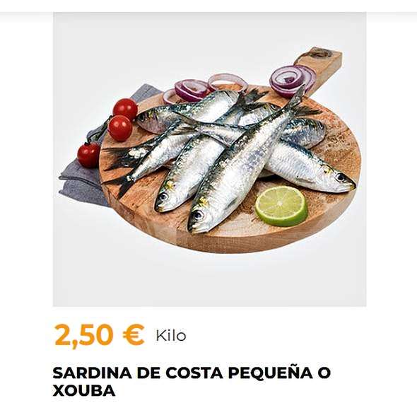 Sardina de Costa pequeña, Xouba o Parrocha ahora a 2,50€ Kg.