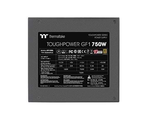 Thermaltake Toughpower GF1 750W 80Plus Gold Modular - Fuente alimentación PC (Negra o Blanca)