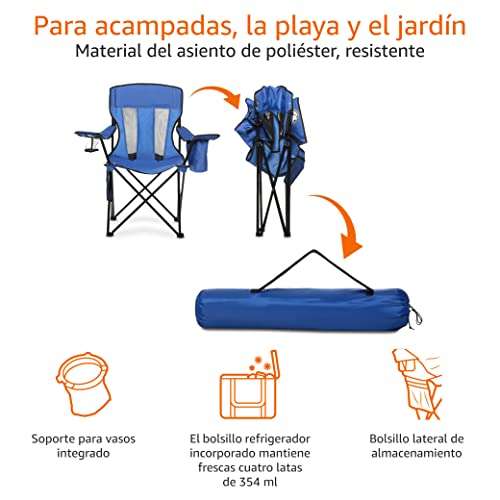 Amazon Basics - Silla de camping con enfriador