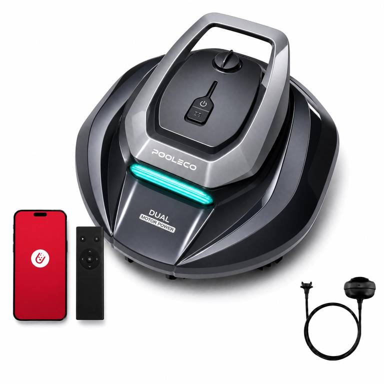 Robot Aspirador Piscina sin Cable con Flotador, 3 Motores, Control por App y Mando