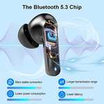 Auriculares Inalambricos Bluetooth 5.3 Estéreo con 4 HD Mic, 40H, Cancelacion de Ruido, Control Táctil, IPX7, Carga Rápida USB-C