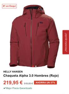 HELLY HANSEN Chaqueta Alpha 3.0 Hombres (Rojo)