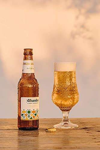 Alhambra Lager Singular Cerveza Refrescante Dorada, Pack 24 Botellines x 25 cl