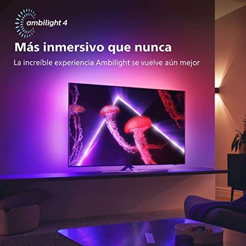 TV Philips 55OLED807/12 OLED Android TV 55" 4K UHD, Smart TV con Ambilight Plus de 4 Lados, Dolby Vision cinematográfico y Sonido Atmos