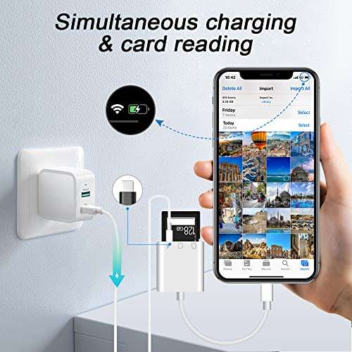 Lector y adaptador de tarjetas micro SD y TF con conector lightning para iPhone y iPad