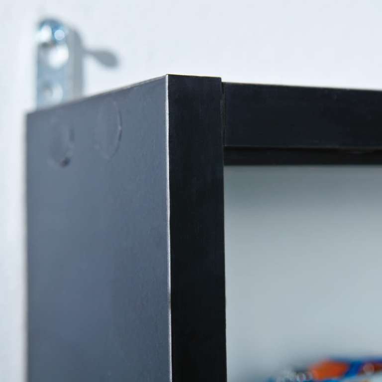 Inter Link - Vitrina de cristal de colección - Estantería colgante de pared - MDF - Negro/Blanco (80x60x9,5 cm) Collecty Negro