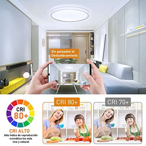 Plafon LED Techo Regulable 24W, 3000-6500K, RGB