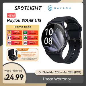 Haylou-reloj inteligente Solar Lite, dispositivo con pantalla de 1,38 pulgadas, Bluetooth 5,3