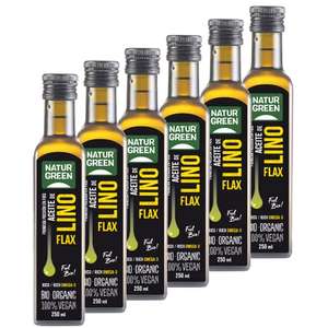 Pack 6 Unidades de aceite Lino Bio, 100% Aceite de Semillas de Lino Ecológico