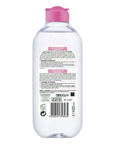 3 x Garnier Agua Micelar, 400 ml [Unidad 2'52€] (Se puede combinar con Garnier Skin Active Agua Micelar Agua de Rosas)