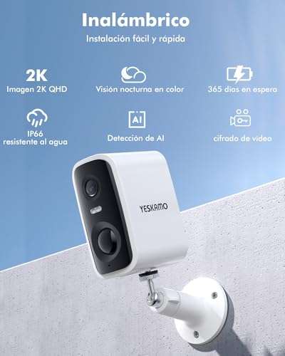 TOAIOHO 2K Cámara Vigilancia WiFi Exterior/Interior, blanco » Chollometro