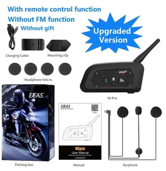 Auriculares Bluetooth EJEAS V6 Pro para moto, intercomunicador